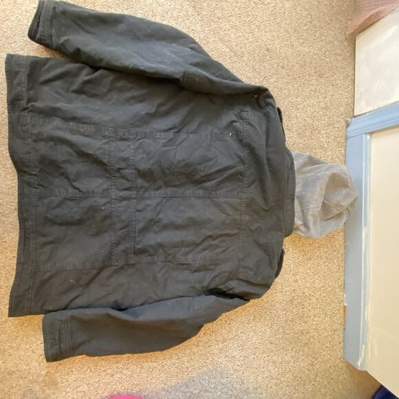 Y2K Levi’s Sherpa Lined Hooded Black Trucker/Work Jacket Canvas FauxFur Men XL - Picture 10 of 11